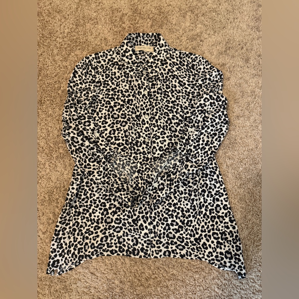Jones New York Monochrome Animal Print Blouse